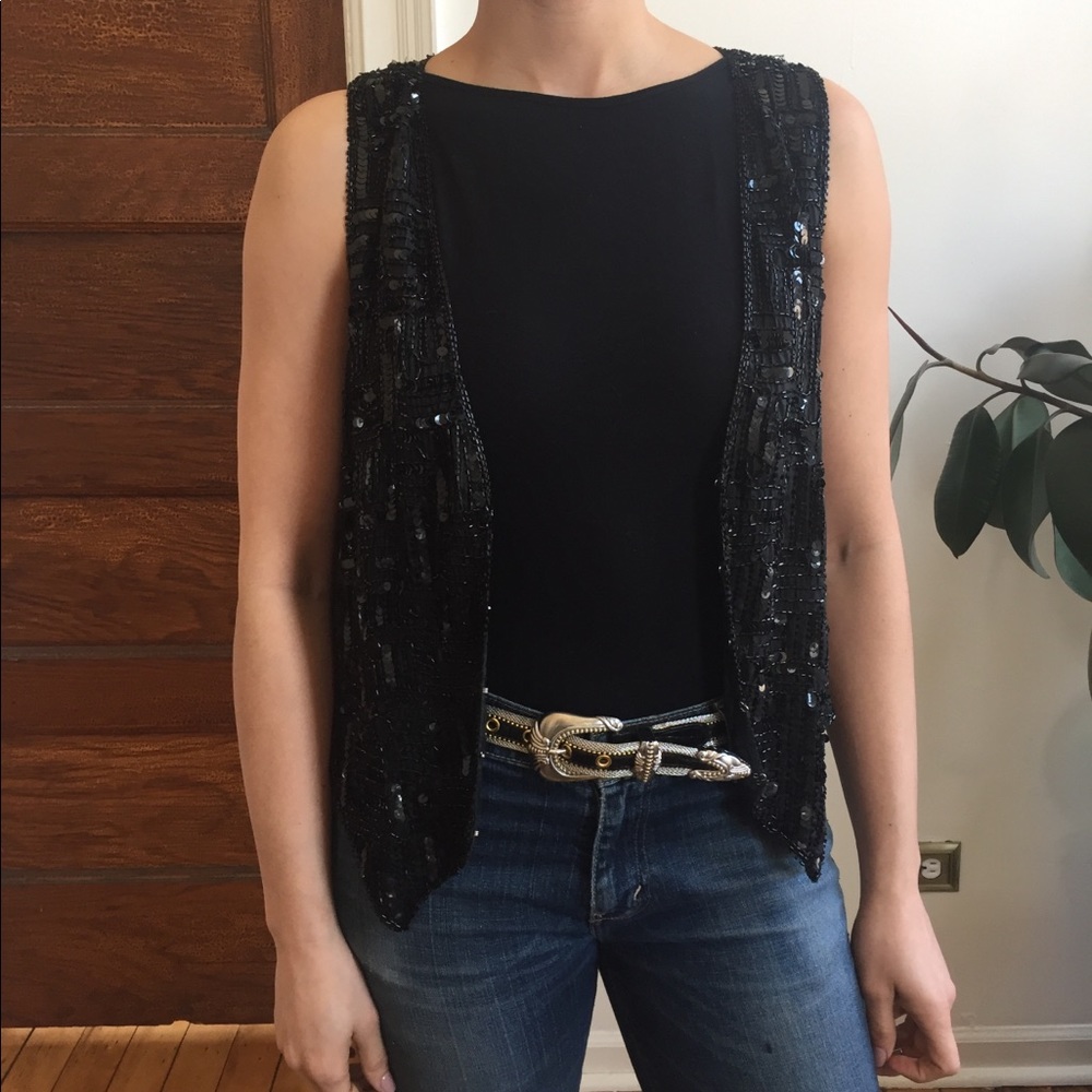 Vintage beaded sequins vest